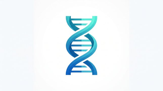 A modern, minimalist vector illustration of a DNA double helix structure.