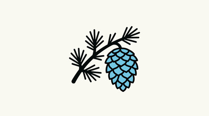 Pinecone illustration showcases a stylized evergreen botanical element on a clean off-white background. © Art