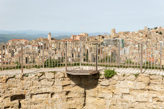 Architectural Sights of The Tower of Federico II (Torre Ottagonale di Federico II) in Enna, Sicily, Italy.