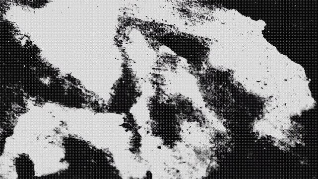 Halftone dots grunge overlay texture distressed grainy background black white for vintage film effects and urban aesthetic designs.