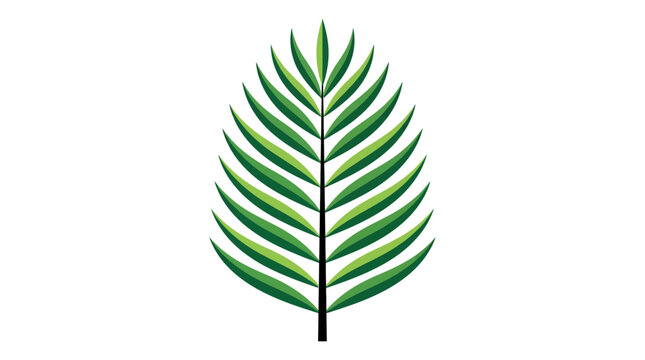 Palm branch illustration presents a vibrant green botanical subject isolated for clean graphic integration.