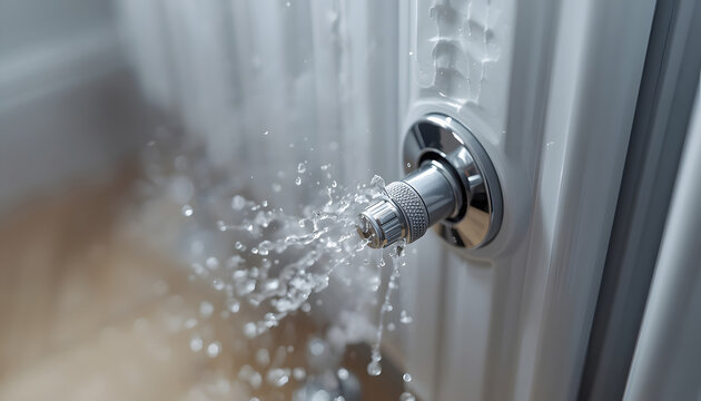 Leaking Radiator Valve with Water Splashing