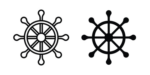 Ship wheel icon editable artwork group. EPS10 © John