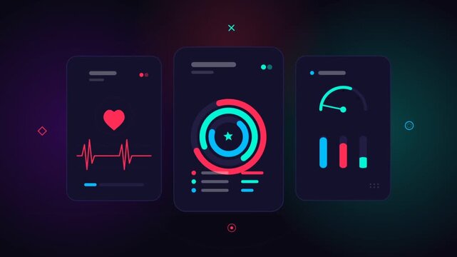 Digital Health Dashboard Interface for Fitness Tracking Data