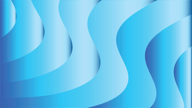 Blue abstract wavy gradient background. Modern smooth liquid waves wallpaper design.