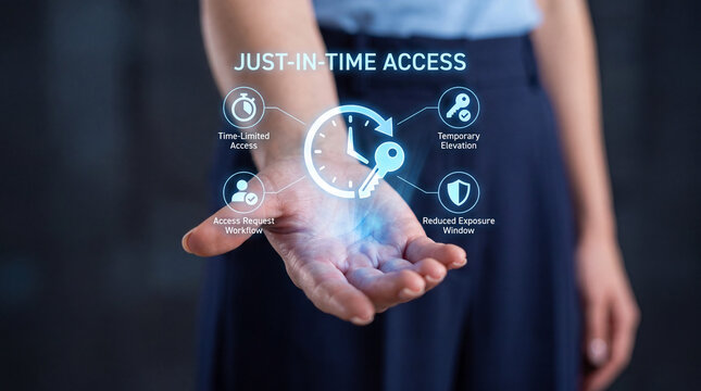 Just in Time Access Cybersecurity Hologram in Hand