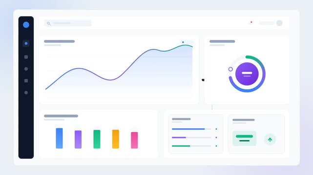 Business Data Analytics Dashboard Interface with Animated Graphs