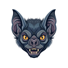 Fototapeta premium Aggressive Bat Head Mascot Illustration