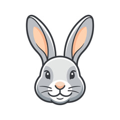 Fototapeta premium Cute Cartoon Bunny Face Illustration