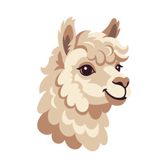 Obraz premium Cute Cartoon Llama Head Portrait