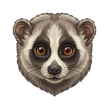 Cute Lemur Portrait Illustration