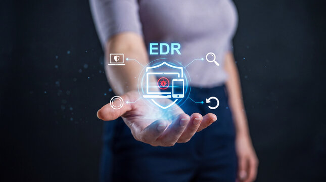 EDR Endpoint Detection Response Cybersecurity Hologram