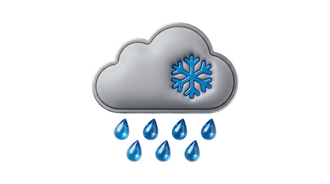 Weather icon with rain and snow. Meteorological symbol for mixed precipitation.