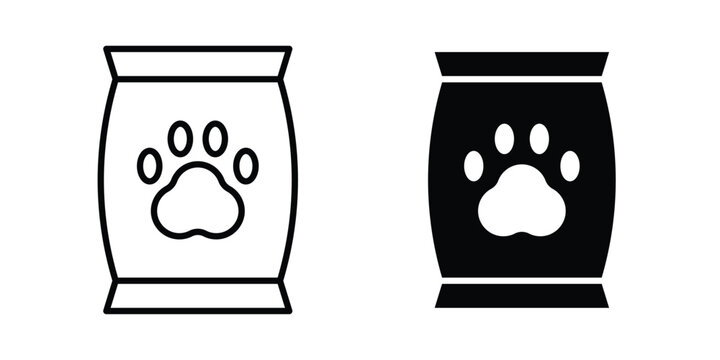 Pet food bag icon editable artwork group. EPS10