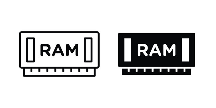 Ram memory icon editable artwork group. EPS10