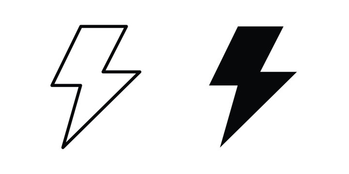 Thunder bolt icon editable artwork group. EPS10