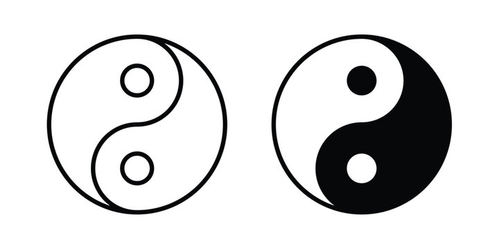Yin yang icon editable artwork group. EPS10