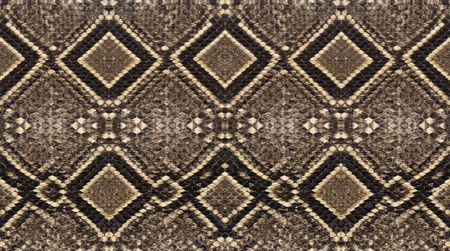 Diamondback Rattlesnake Skin Texture Pattern, Seamless Snake Skin Texture, Realistic Reptile Scale Background, Exotic Animal Leather Texture