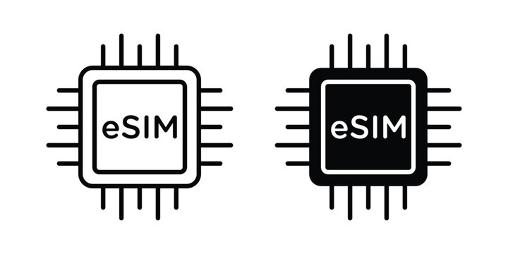 ESIM icon line graphics series. EPS10