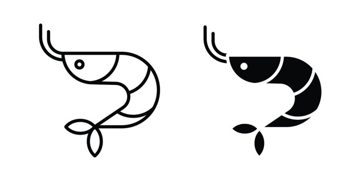 Shrimp icon line graphics series. EPS10