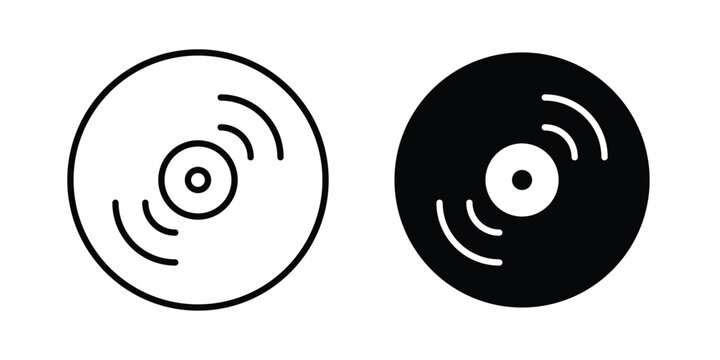 Vinyl icon line graphics series. EPS10