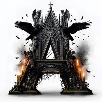letra A, cuervos, iglesia, arquitectura, gargola, estatua, gotico, antig&uuml;edad, viejo, antique, decoraciones, arte, retro, objeto, metal, adorno, estilo, puerta, escultura, religiones, monumento, ciuda