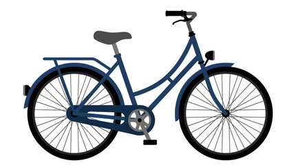 Fototapeta premium Bicycle illustrated in a classic blue frame design represents sustainable urban transportation and healthy outdoor recreation for commuters.