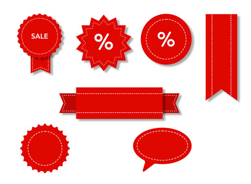 Promotional Ribbons and Sale Badges Collection