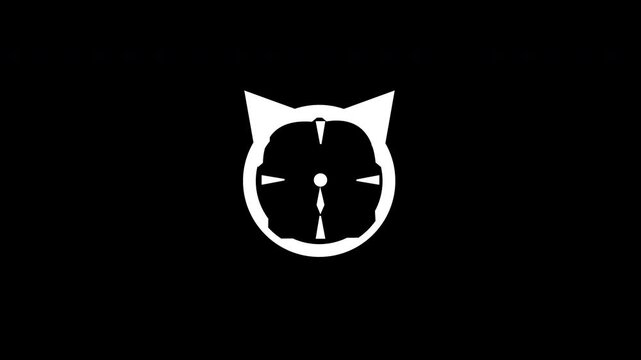 Creative Timer Stopwatch Countdown Cute With Cat Ears Clean White Loop Transparent Background