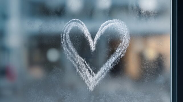 Frosted heart window