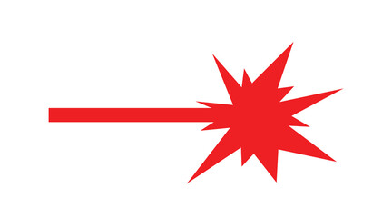 Explosion Star Burst Arrow – Red Impact Boom Effect Vector Icon © VectorCraft Original