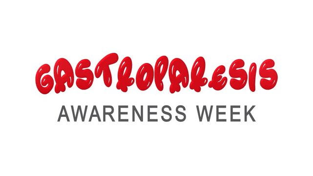 Gastroparesis awareness week text animation. Ideal for promoting health awareness events.