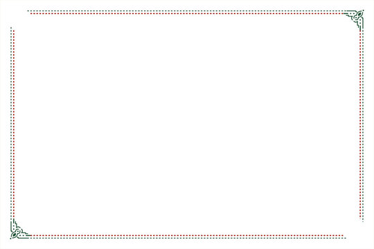 Traditional Chinese Style Green Single Corner Border Frame Pattern. Design print for greeting cards, wedding invitations, restaurant menu, royal certificates. 41A