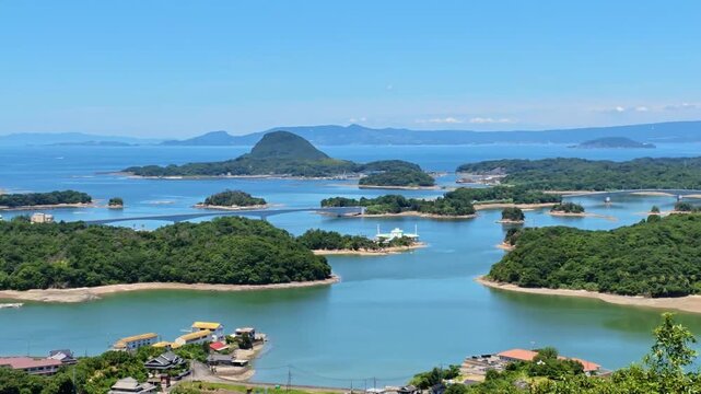高舞登山から見える天草諸島　天草五橋　雲仙普賢岳