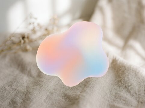 Soft Pastel Gradient Blob Shape Abstract Background.