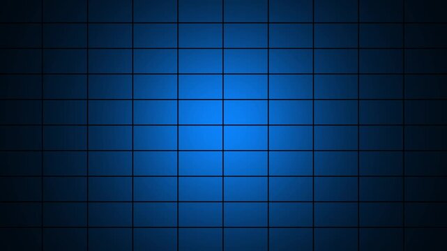 Abstract moving blue and black grid pattern looping seamlessly in dark gradient.