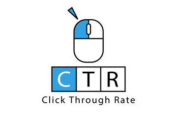Fototapeta premium クリック率を表すCTRを説明する際に見出しやアイキャッチとして使えるイラスト