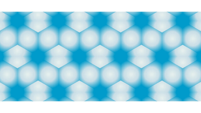 Hexagon Honeycomb Seamless Pattern Blue White Glow Gradient Background