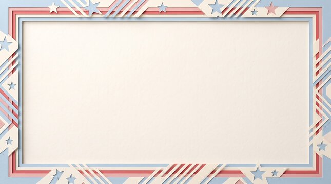 Minimalist Red White and Blue Paper Cutout Background