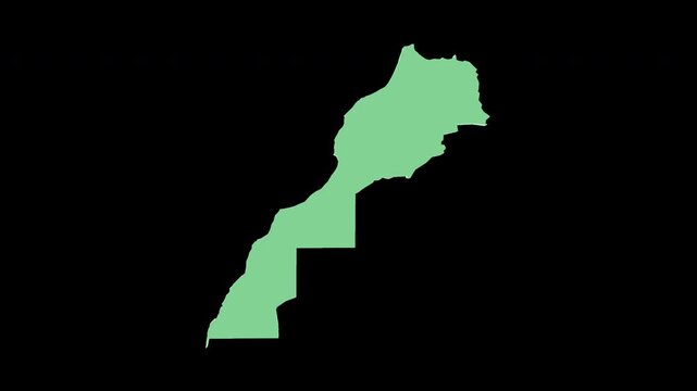 Morocco green 3D map spin perfect 10 second loop black background