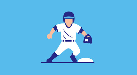 Obraz premium Baseball player in white uniform.
