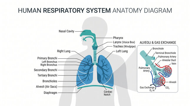 Human Respiratory System Anatomy Diagram