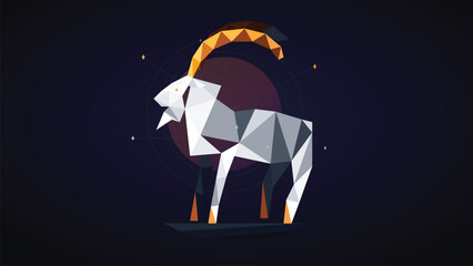 Geometric Capricorn zodiac sign constellation illustration © bmphotography