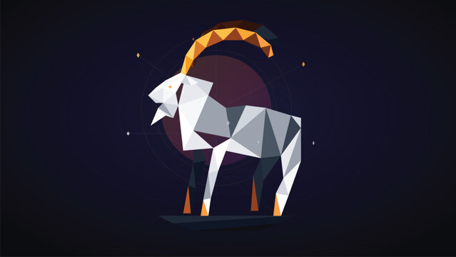 Geometric Capricorn zodiac sign constellation illustration