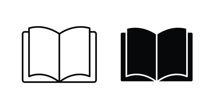 open book icon thin symbol group. EPS10