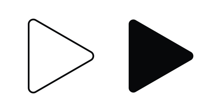 Play button icon thin symbol group. EPS10