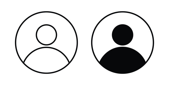 Profile icon thin symbol group. EPS10