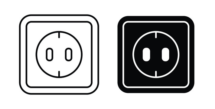 Socket icon thin symbol group. EPS10