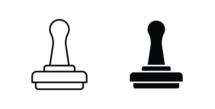 Stamp icon thin symbol group. EPS10