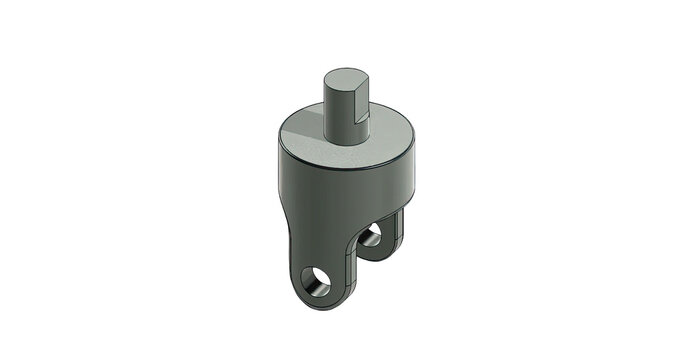 3D Mechanical Clevis Connector CAD Model from SolidWorks Isolated on White Background